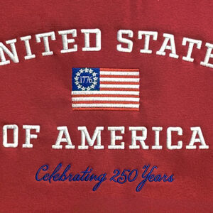 USA 250 Embroidered Sweatshirt (Close-up)