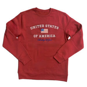 USA 250th Embroidered Red Sweatshirt