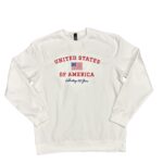 USA 250th Embroidered White Sweatshirt